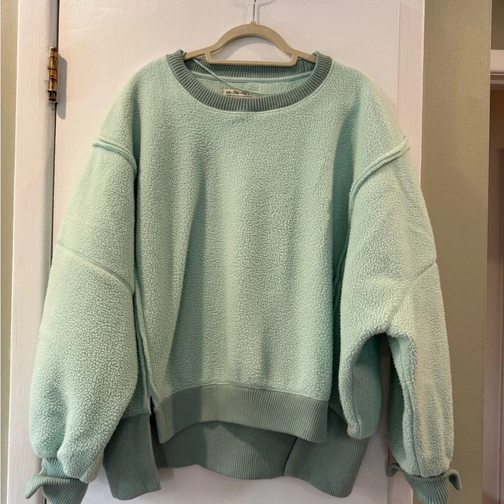 We The Free Camden Fleece Light Green Women's Crew Neck Sweater - Picture 1 of 5